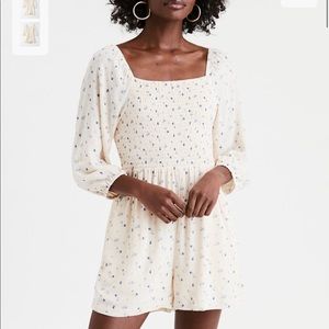 NWT AE Long Sleeve Smocked Romper XL